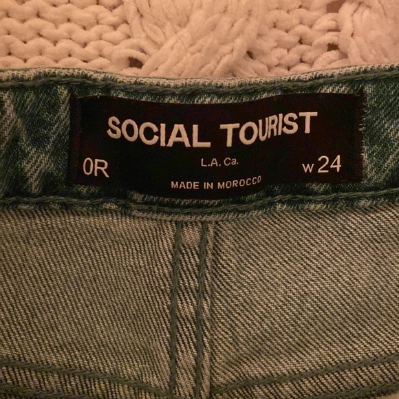 hollister ultra high rise flared lace up jeans social tourist size 0 - Picture 2 of 4